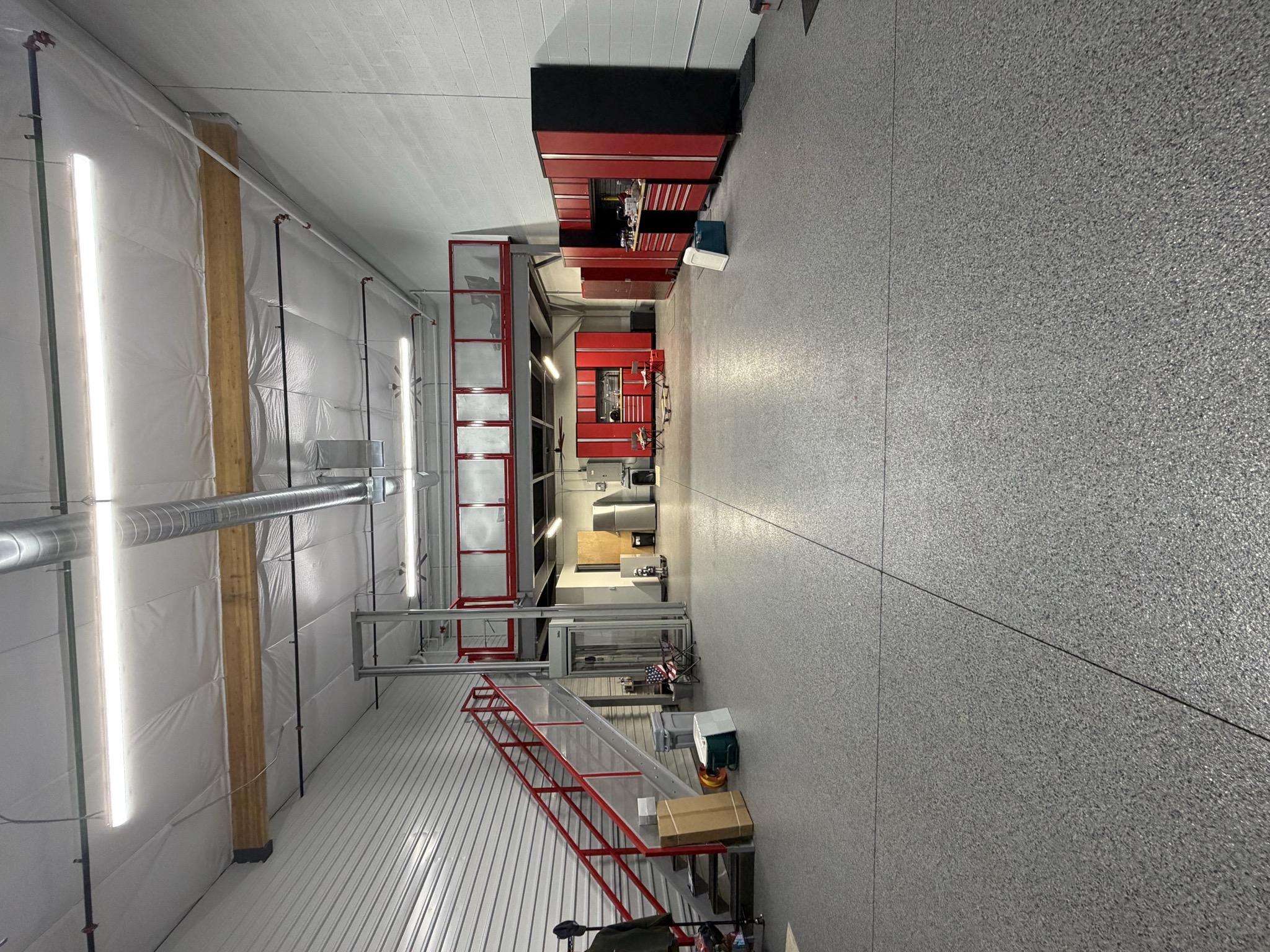 Red Cabinets & Mezzanine | RX Garage