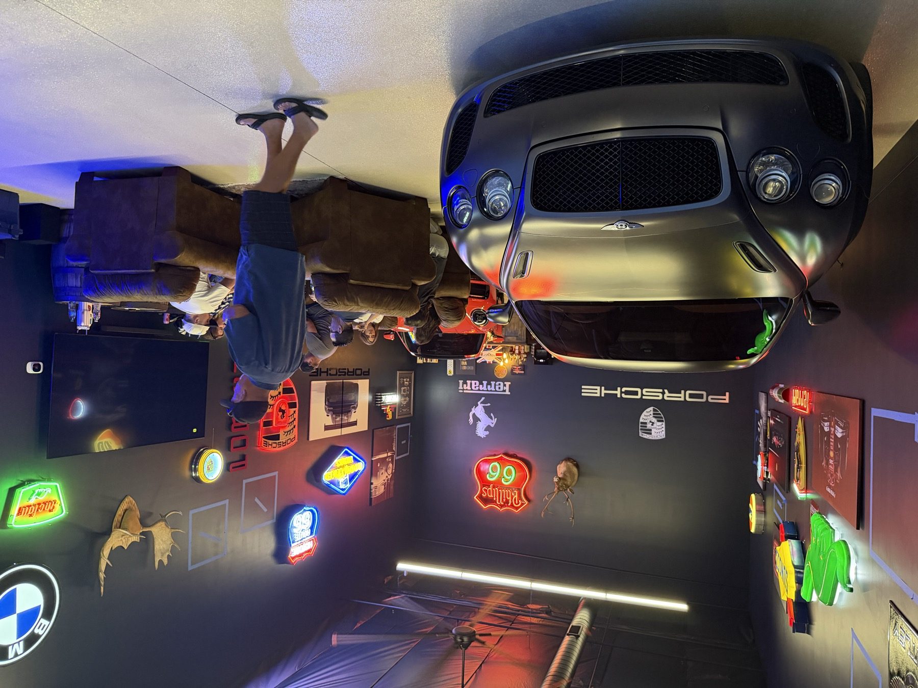 Motor Vault Fountain Hills gray flake Bentley lounge garage floor RX Garage